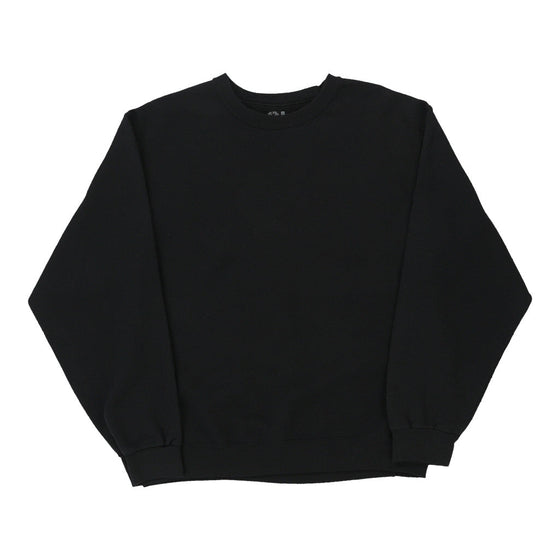 Vintage black Fruit Of The Loom Sweatshirt - mens medium