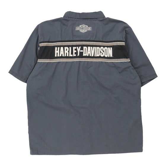 Vintage blue Harley Davidson Short Sleeve Shirt - mens xxxxx-large