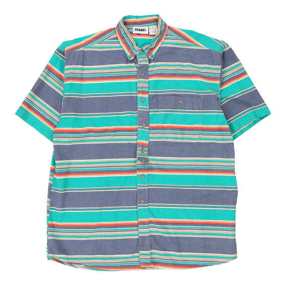 Vintage multicoloured Gitano Short Sleeve Shirt - mens medium