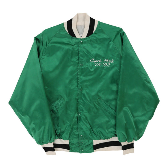 Vintage green Made in USA. Buena Park Aquatics, Coach Clark '75-'92 Delong Baseball Jacket - mens large