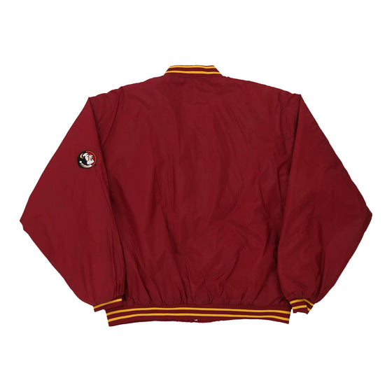 Vintage burgundy Noles Red Oak Baseball Jacket - mens large