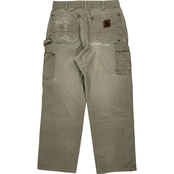 Carhartt Double Knee Carpenter Trousers - 31W 29L - Beige Cotton