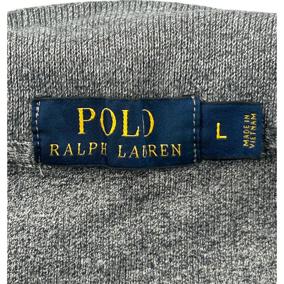 Polo Ralph Lauren 1/4 Zip Sweatshirt - Large - Grey Cotton Blend