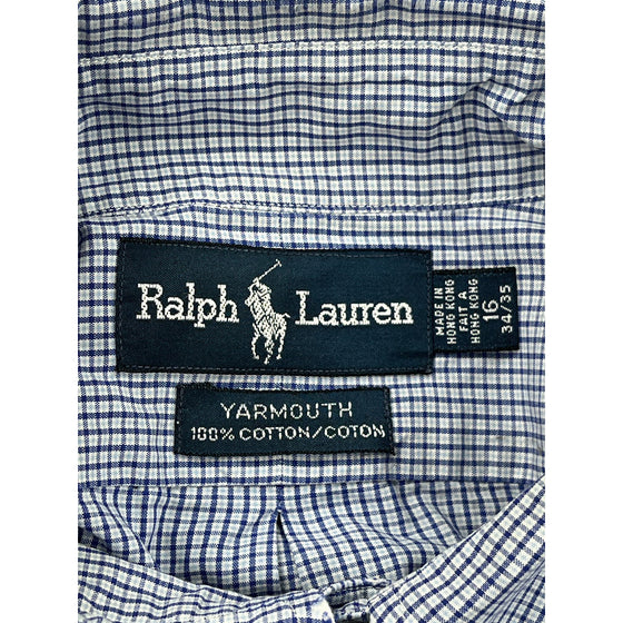 Ralph Lauren Yarmouth Check Shirt - Large - Blue Cotton