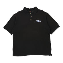  Vintage black Black n Blue Ball 2003 Harley Davidson Polo Shirt - mens large