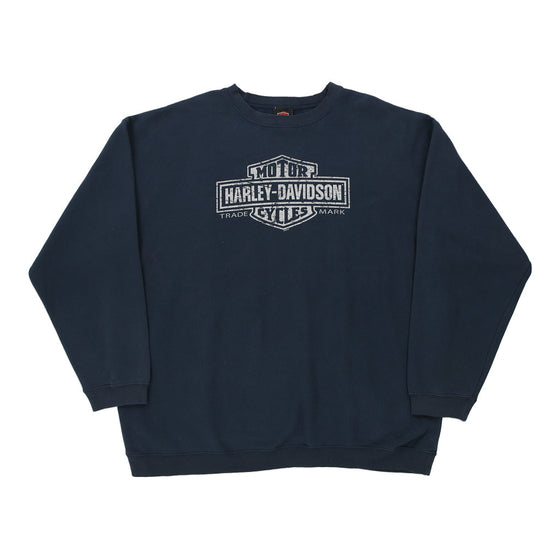 Vintage navy Willowstreet, PA Harley Davidson Sweatshirt - mens xx-large