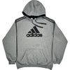 Adidas Hoodie - X-Large - Grey Cotton Blend