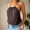 Vintage brown Liu Jo Halterneck Top - womens small