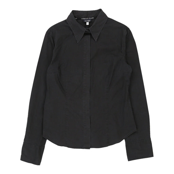 Armani Jeans Shirt - Large Black Cotton