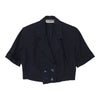 Iceberg Cropped Blazer - Large Navy Silk Blend