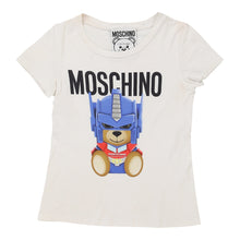  Age 8-10 Moschino Graphic T-Shirt - Small White Cotton