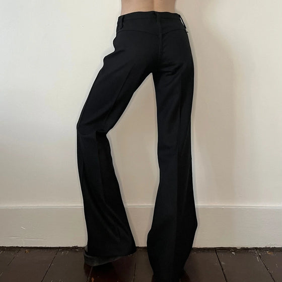 Vintage black 1980s Rifle Trousers - womens 27" waist