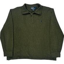  Polo Ralph Lauren 1/4 Zip Sweatshirt - Large - Green Cotton