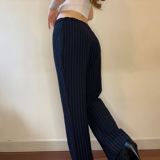 Vintage navy Cheap & Chic Moschino Trousers - womens 28" waist