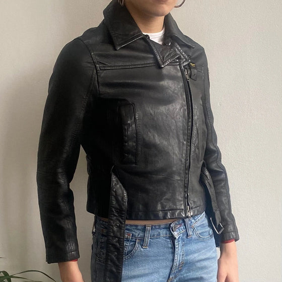 Vintage black Blauer Leather Jacket - womens small