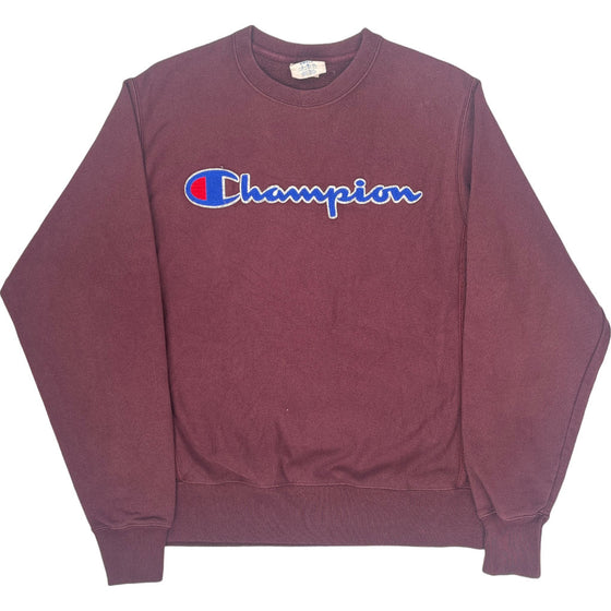 Champion Reverse Weave Sweatshirt - Small - Burgundy Cotton Blend