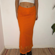  Vintage orange Planet Fashion Maxi Skirt - womens 26" waist