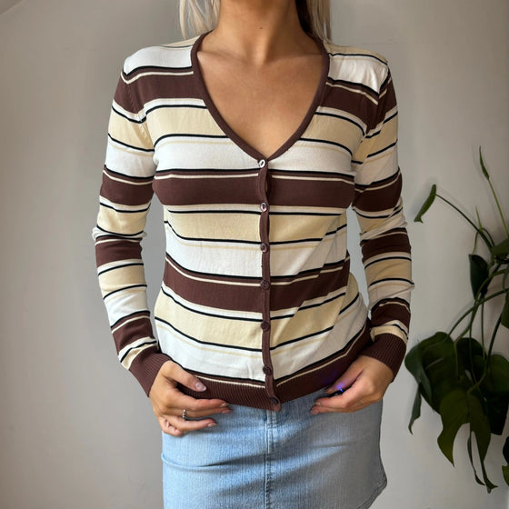 Vintage brown Louise Fd Cardigan - womens medium