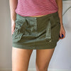 Vintage khaki Pmk Mini Skirt - womens 30" waist