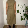 Vintage beige Linea Emme Midi Dress - womens small