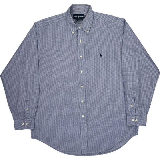 Ralph Lauren Yarmouth Check Shirt - Large - Blue Cotton