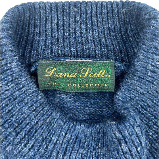 Dana Scott Fall Collection Patterned Jumper - Medium - Blue Acrylic