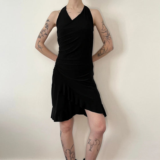 Vintage black Sarah Chole Halterneck Dress - womens x-small