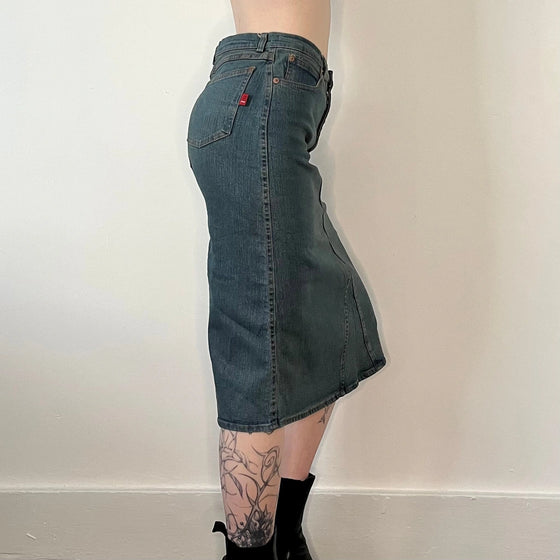 Vintage blue X-Cape Denim Skirt - womens 26" waist