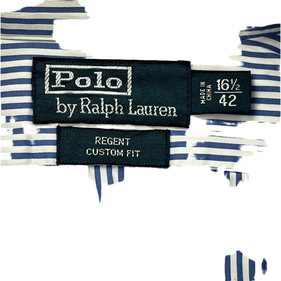 Polo Ralph Lauren Regent Custom Fit Shirt - Large - Blue Cotton