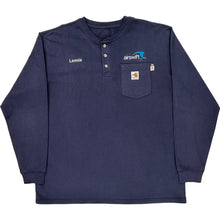  Carhartt Airswift Long Sleeve Henley Shirt - XL - Blue Cotton