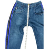 Hip Hop Parasuco Extreme Fit Jeans Striped - 34W 28L - Blue Cotton