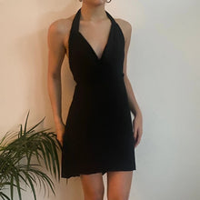  Vintage black Unbranded Halterneck Dress - womens medium