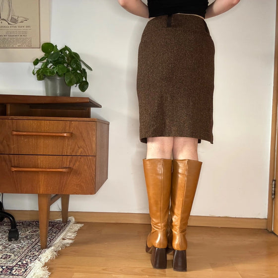 Vintage brown Miss Sixty Midi Skirt - womens 28" waist