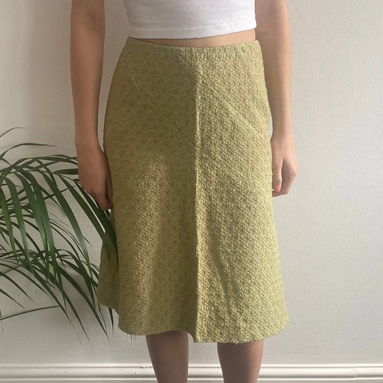 Vintage green Moschino Midi Skirt - womens 26" waist