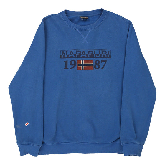 Vintage blue Napapijri Sweatshirt - mens large