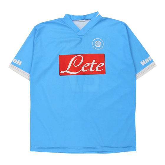 Vintage blue SSC Napoli Replica Football Shirt - mens large