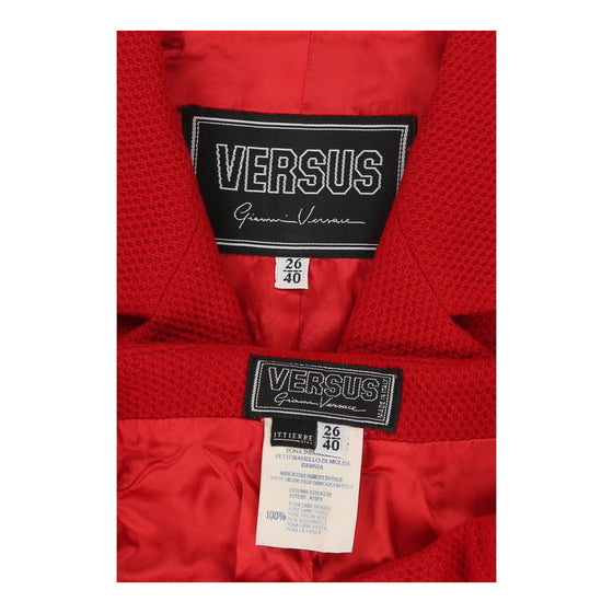 Versus By Versace Full Suit - XS Red Wool