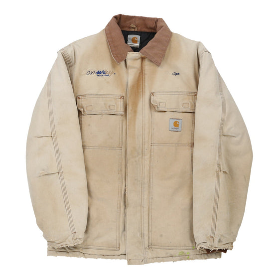 Vintage beige Heavily Worn Carhartt Jacket - mens small