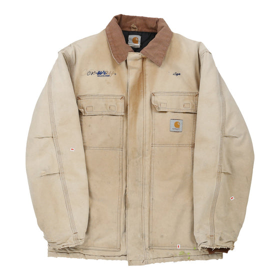 Vintage beige Heavily Worn Carhartt Jacket - mens small