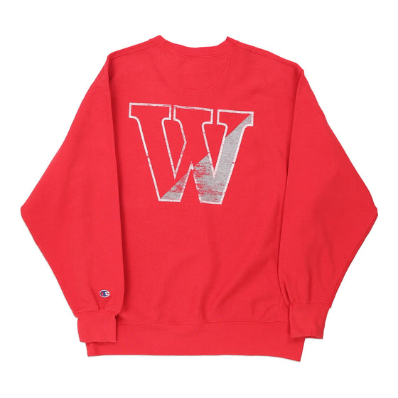 Vintage red Reversed Weave Wabash College Champion Sweatshirt - mens medium