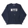 Vintage navy Reversed Weave NYU Champion Sweatshirt - mens x-large