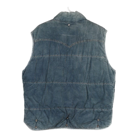 Vintage blue Cotton Belt Gilet - mens large