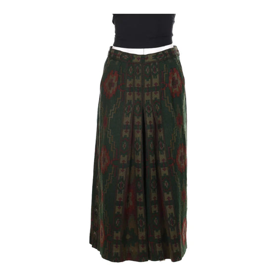 Vintage green Bognor Maxi Skirt - womens 32" waist