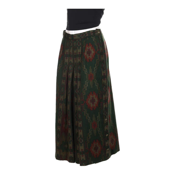 Vintage green Bognor Maxi Skirt - womens 32" waist