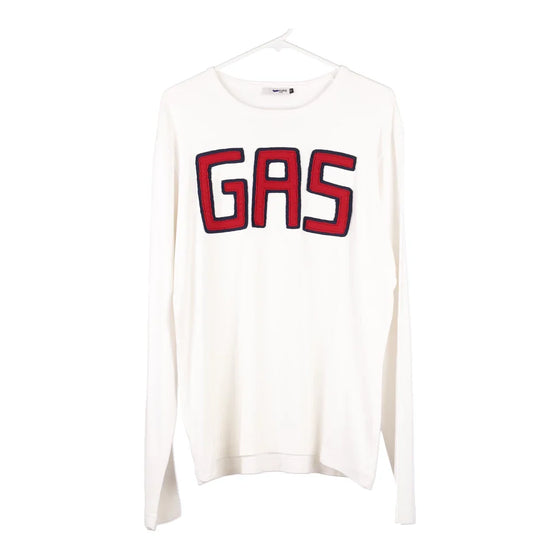 Vintage white Gas Long Sleeve Top - mens x-large