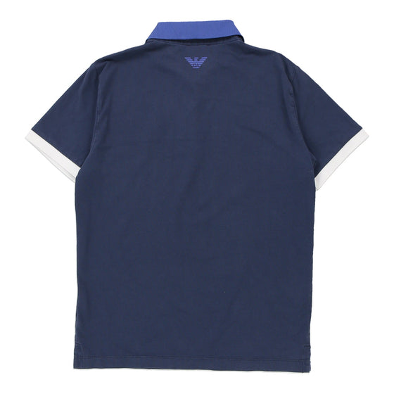 Ea7 Polo Shirt - Medium Navy Cotton Blend