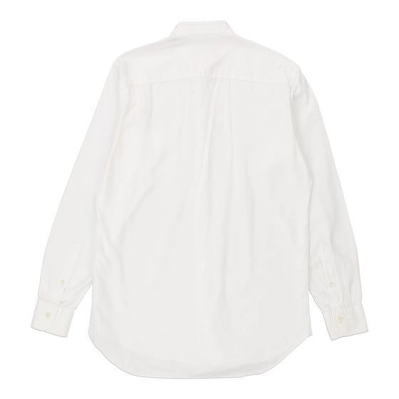 Burberry London Collarless Shirt - Large White Cotton