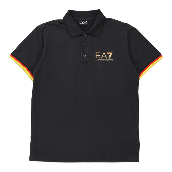 Ea7 Polo Shirt - Small Black Cotton