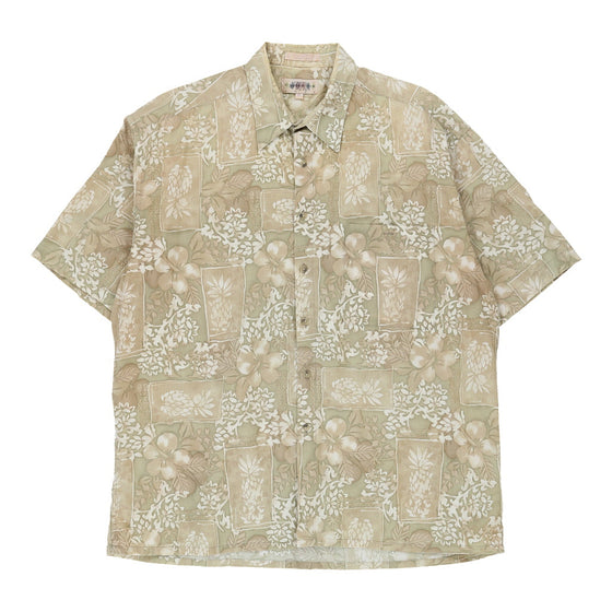 Vintage beige Campia Patterned Shirt - mens x-large