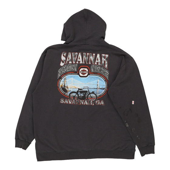 Pre-Loved grey Savannah, GA Harley Davidson Hoodie - mens x-large